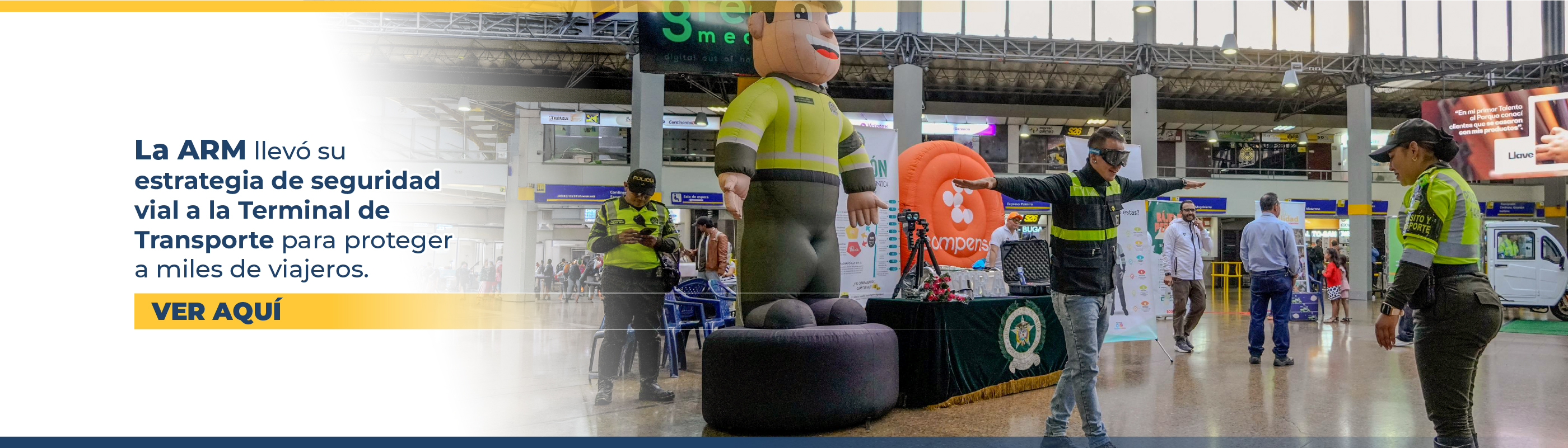 La ARM instaló su Punto Seguro al Territorio en la Terminal de Transporte para proteger a miles de viajeros