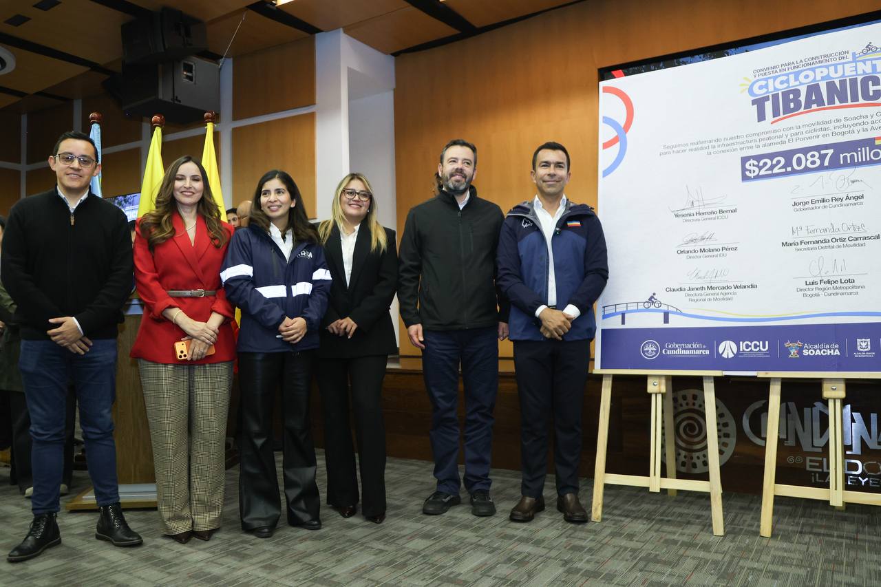 Bogotá y Soacha tendrán una nueva conexión para peatones y ciclistas: firmado convenio del Ciclopuente Tibanica